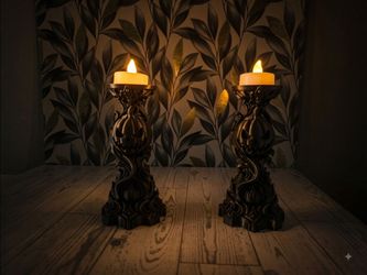 Set of 2 3D Printed Halloween Candle Holders