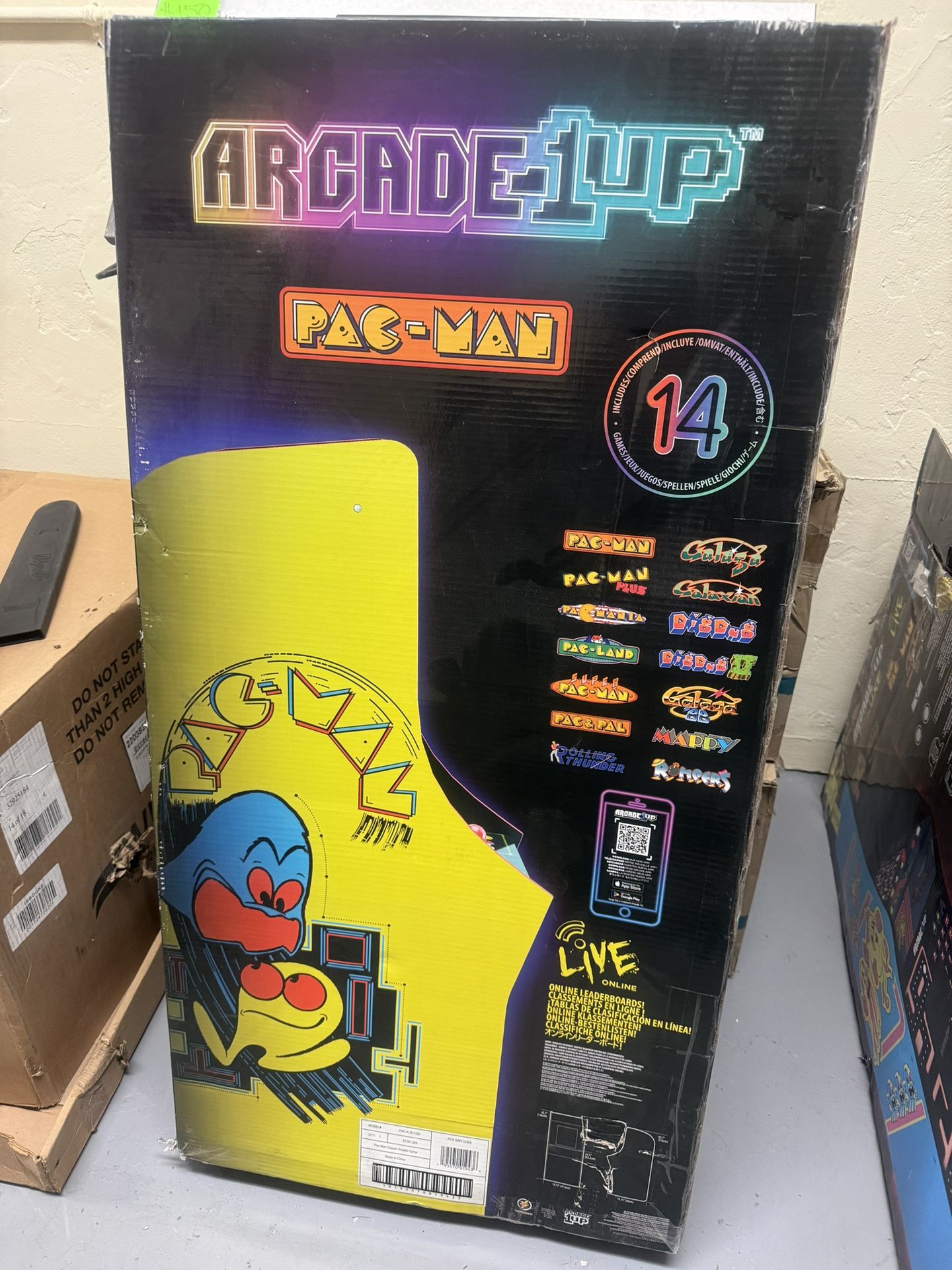 Arcade 1up Pac-man  Classic Game 17” Screen 4 Ft Tall 14 Games 
