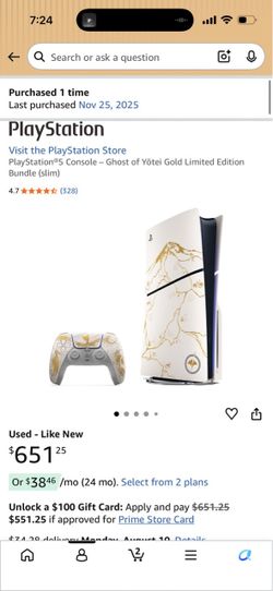 PS5 Slim Ghost of yotei with 4tb ssd card