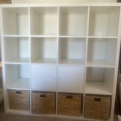 KALLAX 16 Cube Shelf With Doors And Baskets 