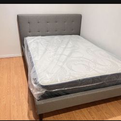 New Queen Size Bed With Mattress And Free Delivery 
