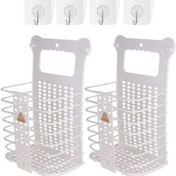 Large Laundry Basket Collapsible Hanging Laundry Basket with Handles Tall Plastic Dirty Laundry Basket Storage for Women Kid's Room Kitchen College Do