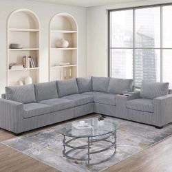 Brand New Light Grey Sectional Sofa 