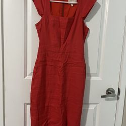 Nicolle Miller Red Linen Dress (Size S) 