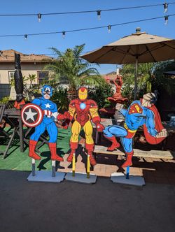Superheroes & Disney princess Woodcut Figures