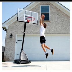 54 In. Shatter-proof Polycarbonate Exacta height® Portable Basketball Hoop System, New in Box