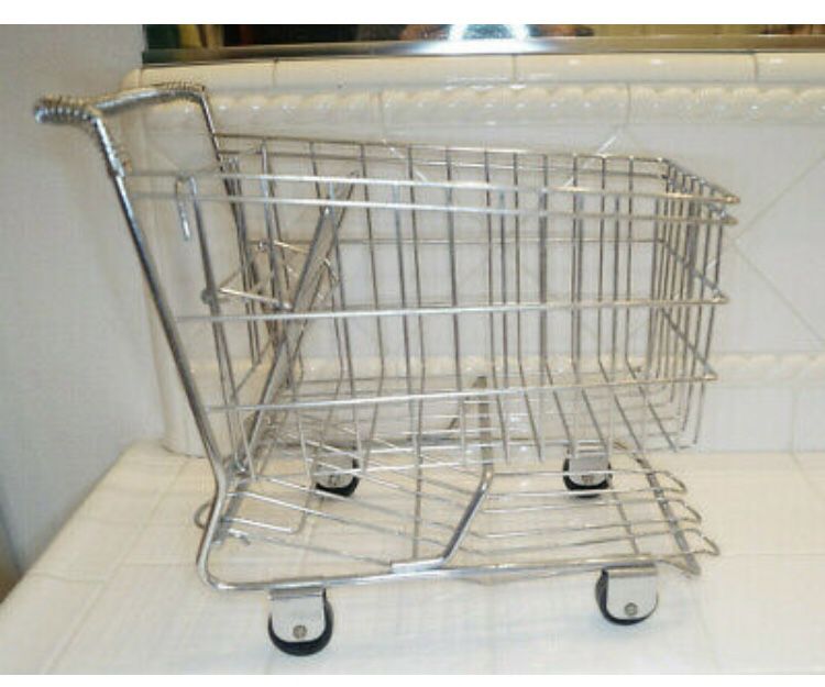 TOY 11” DOLL METAL GROCERY STORE SHOPPING CART 