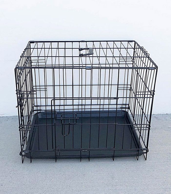 New in box $30 Folding 24” Dog Cage 2-Door Folding Pet Crate Kennel w/ Tray 24”x17”x19”