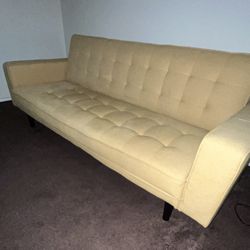 Mustard Futon Couch + Bed 