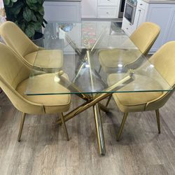 Mid Century West Elm Dining Table Set 