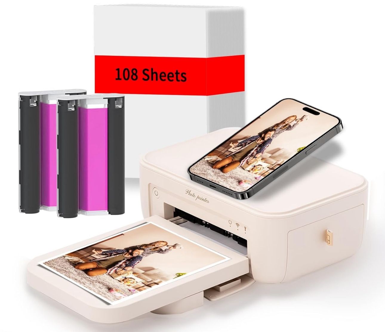 HPRT Photo Printer 4×6”, Wi-Fi Full-Color Instant Phone Phtoto Printer for iPhone, Android