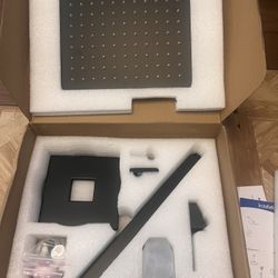RAINLEX 10 in. Shower Head Single-Handle 1-Spray Square High Pressure Shower Faucet in Matte Black (Valve Included