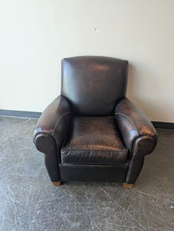 Brown Leather Club Armchair