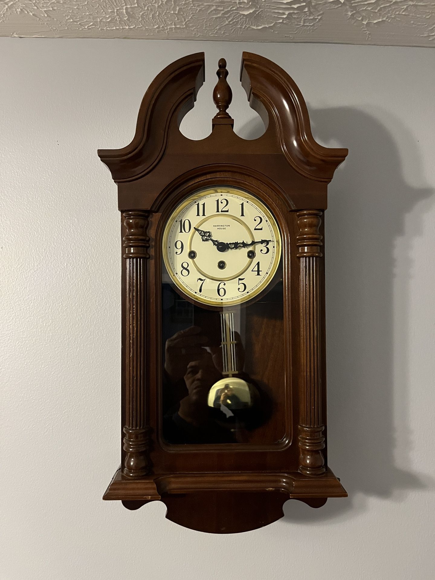 Antique Harrington House Wall Clock ( Chimes every 15 minutes and on the hour)