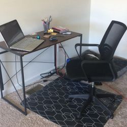 40” DESK AND CHAIR WITH LUMBAR SUPPORT