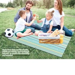 Outdoor Rug,Patio Rug,4' x 6' Reversible Woven Lightweight Large Plastic Striped Stain Proof Indoor Area Runner Mat for Deck Patio Camping Beach Picni