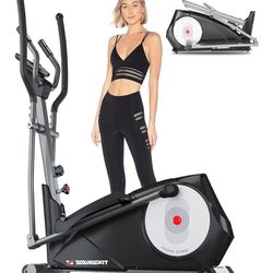 YOUNGFIT Elliptical Machine, 95% Pre-Installed Cross Trainer with Hyper-Quiet Magnetic Driving System, 22 Resistance Levels Home Gym Eliptical Exercis