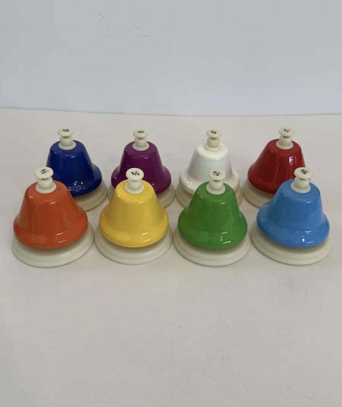 Used Working Rhythm Band Instruments Kids Play 8 Note Desk Bell Set Music