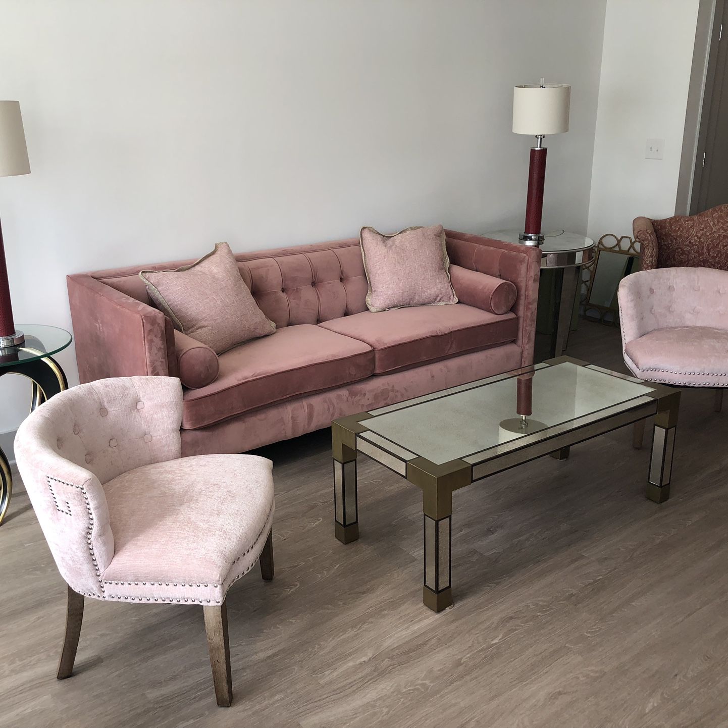 Dusty Pink Sofa ($250) & More Living Room/Dining Room Furniture For Sale