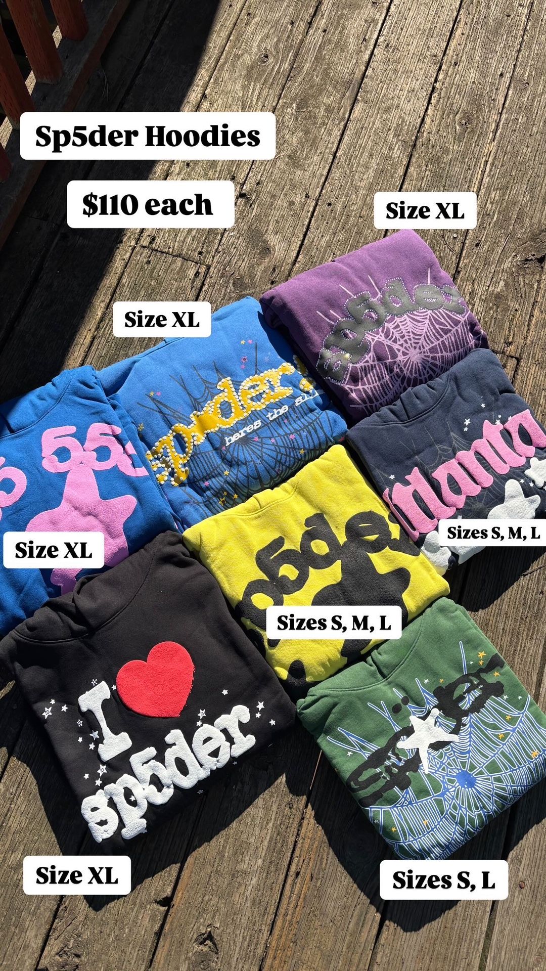 Spider Hoodies • Sizes And Colors Listed Below 👇