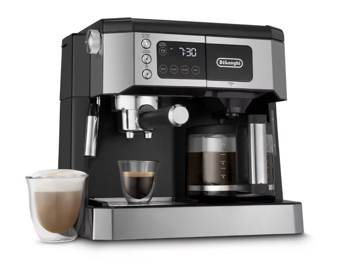 De'Longhi All-In-One Combination Coffee and Espresso Machine COM530M: 10-Cup, 15 Bars, Digital Timer, Black