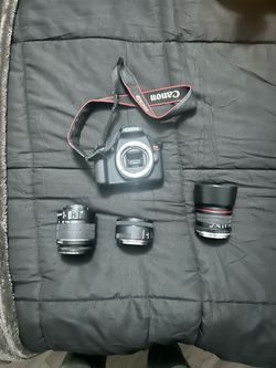 Canon Rebel T7 DSLR + 3 Lenses | Complete Photography Kit