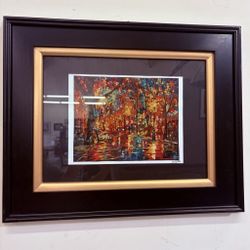Signed Mexican Popotillo Straw Art Colorful Park Landscape – The Park