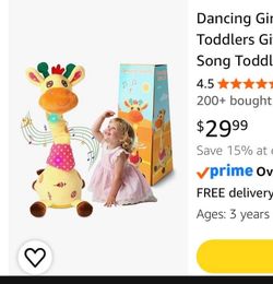 Dancing, giraffe, talking toy