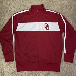 Oklahoma University / OU / Full Zip Track Jacket/ Maroon / White / Men’s size L