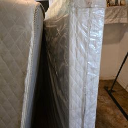 Queen Mattress, Box Spring, Frame