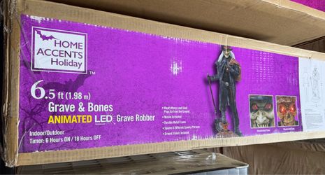 6.5 ft Grave & Bones Animated LED Grave Robber Halloween decoration