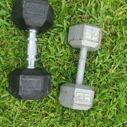 2 X 25lb. Dumbbells,  Set Of 2 Dumbbells  25lb. Each 