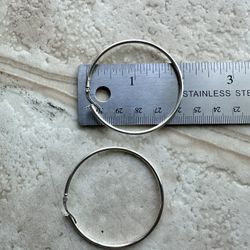 Medium Sterling Silver Hoop Earrings 