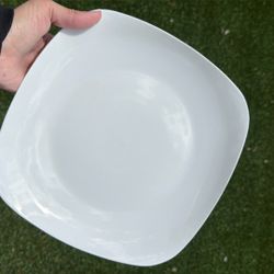 White Ceramic Kitchen Plates 