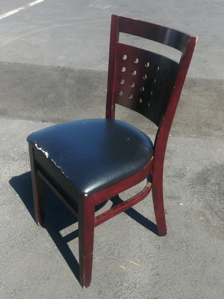 Mahogany Wood Chair With Lattice Back (44)