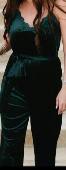 Green Velvet Romper Size Medium