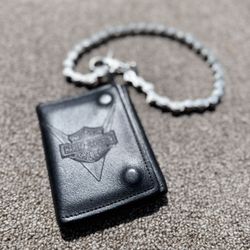 Harley Davidson Wallet With Bike Chain 