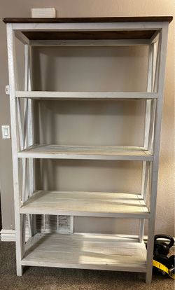 Handmade Solid Wood Farmhouse Bookshelf — 6ft
