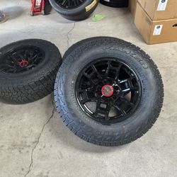 17” Toyota TRD Pro Style Wheels 265/70R17 Falken Wild Peak AT4W All Terrain Tires Fits Tacoma FJ 