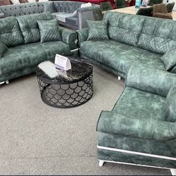 New Living Room Sofa Set Sleeper 3pc - Delivery And Financing Available 