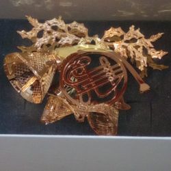 Danbury Mint 23K 1997 Gold Dipped French Horn