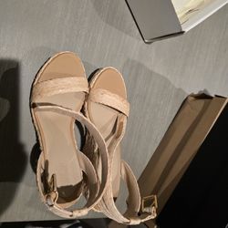 Lauren Ralph Lauren Hilarie IV Raffia Wedge Sandals Size 8.5