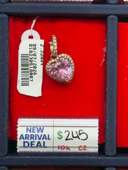 10K PINK HEART PENDANT