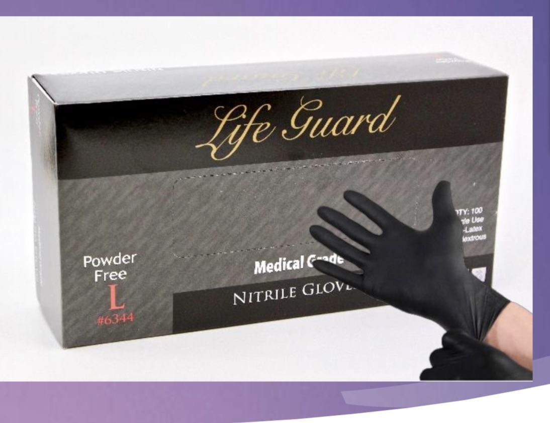 Black Nitrile Gloves (S-XL)  100 Pcs/bx 