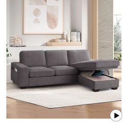 Gray Couch With Right Chaise 