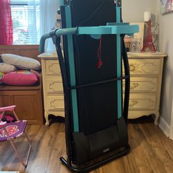 Small Space, Treadmill, Turquoise, Blue, And Black New Use Only Four Times