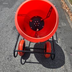 wheelbarrow. concrete, mixer?