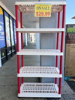 Greenmade 5 Tier Utility Rack - White & Red $29.99