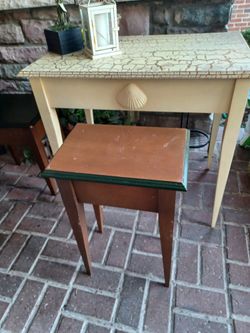 Heavy Solid Wood Side Table