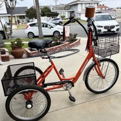 Torker TriStar Adult 3-Wheel Tricycle w/ Baskets – $90 FIRM